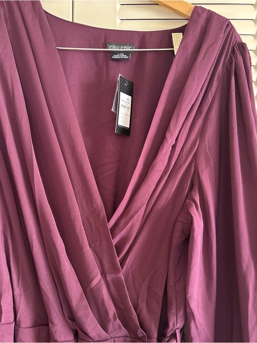 City Chic Women’s Opulent Long Sleeve Midi Dress Lilac Size L NWT - Picture 9 of 14